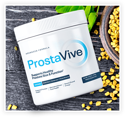 Nutritional infographic detailing the 11 clinically proven natural ingredients and herbs inside the ProstaVive formula for prostate support.
